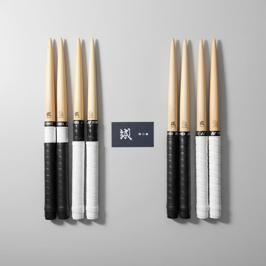 Makoto Hiba maibachi premium taiko drumstick — full length view Main image